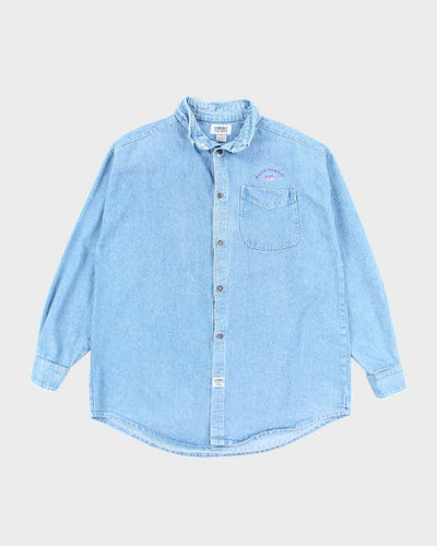 Vintage 90's Versace Embroidered Heavyweight Button Up Shirt - L