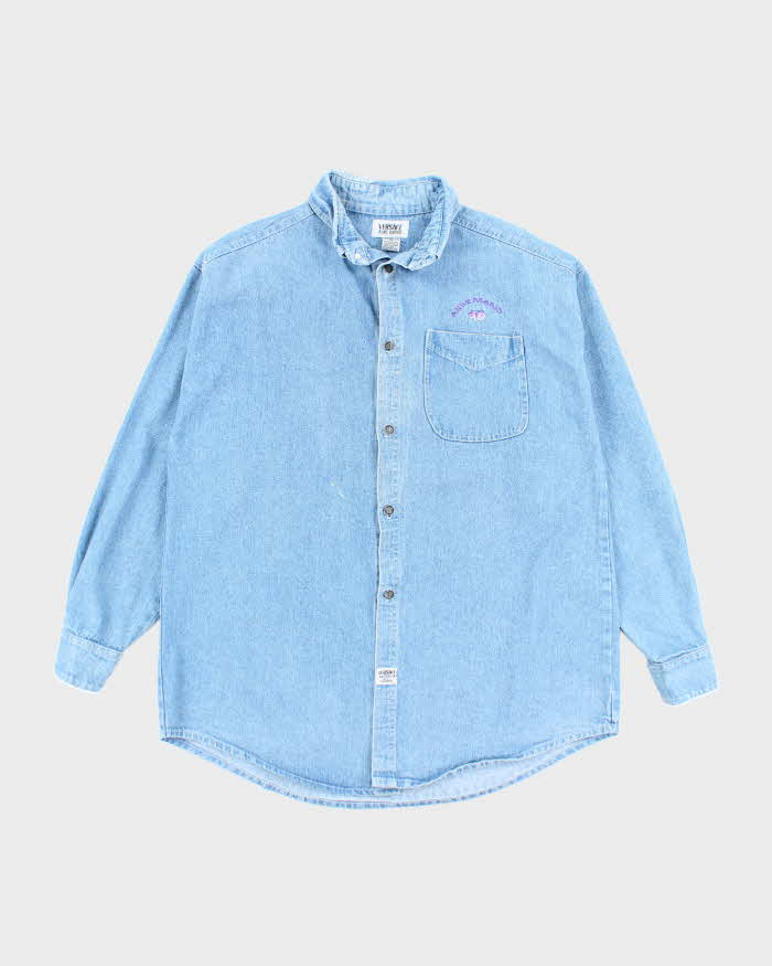 Vintage 90's Versace Embroidered Heavyweight Button Up Shirt - L