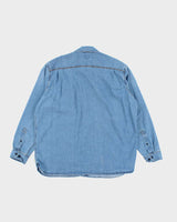 Vintage 90's L.L. Bean Light Wash Denim Button Up Shirt - XL