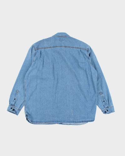 Vintage 90's L.L. Bean Light Wash Denim Button Up Shirt - XL