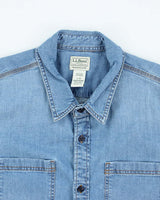 Vintage 90's L.L. Bean Light Wash Denim Button Up Shirt - XL