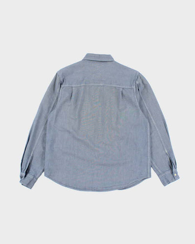 Vintage 90's Stussy Snap Button Light Wash Denim Shirt - S