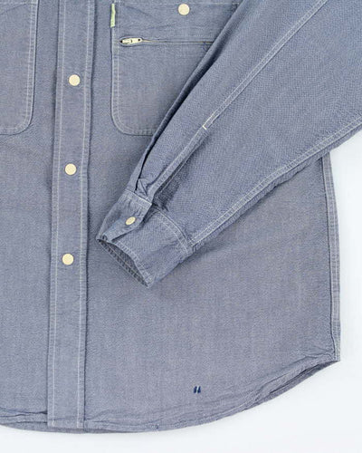 Vintage 90's Stussy Snap Button Light Wash Denim Shirt - S