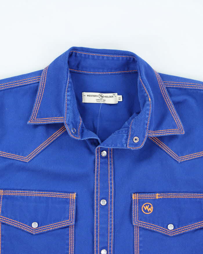 Vintage 90's Western Welder Contrast Stitch Western Shirt - XL