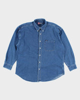 Vintage Chaps Heavyweight Dark Wash Denim Shirt - XL