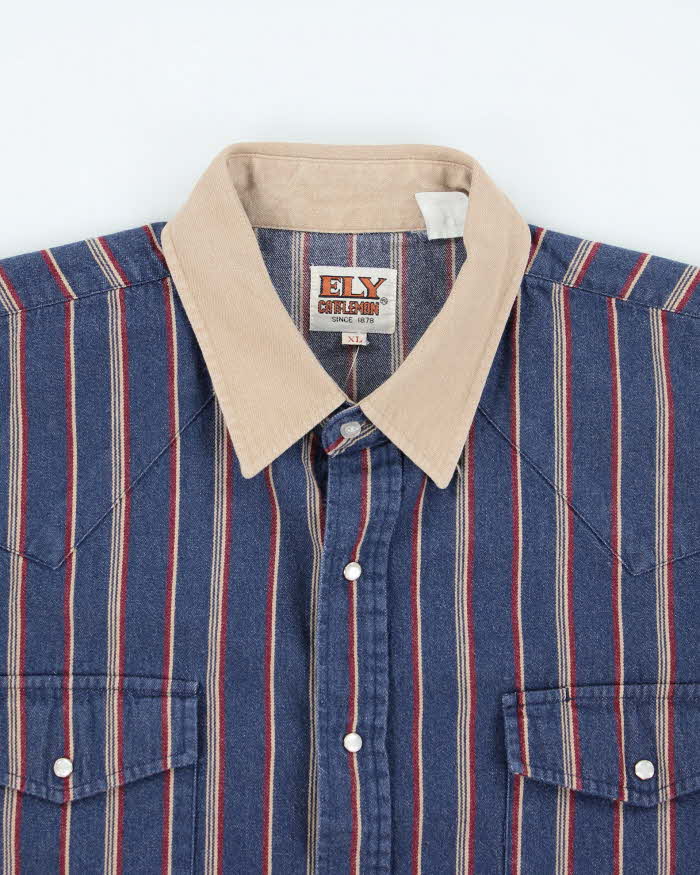 Vintage 90's Ely Cattlemen Heavyweight Western Denim Shirt - XL