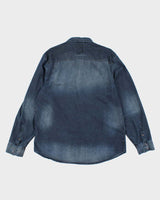 Vintage Y2K Guess Stone Wash Dark Denim Shirt - XL
