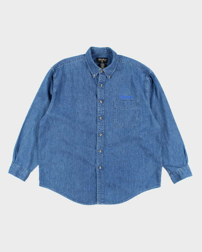 Vintage Eddie Bauer Oversized Heavyweight Embroidered Denim Shirt - XL