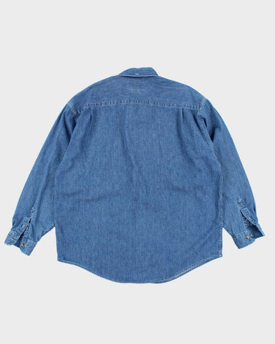 Vintage Eddie Bauer Oversized Heavyweight Embroidered Denim Shirt - XL
