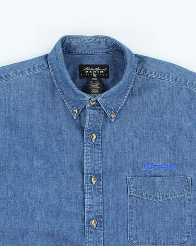 Vintage Eddie Bauer Oversized Heavyweight Embroidered Denim Shirt - XL