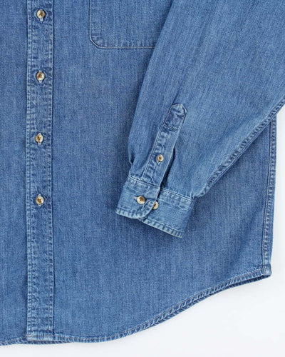 Vintage Eddie Bauer Oversized Heavyweight Embroidered Denim Shirt - XL