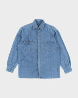 Vintage Y2K B.U.M. Equipment Light Wash Denim Shirt - S