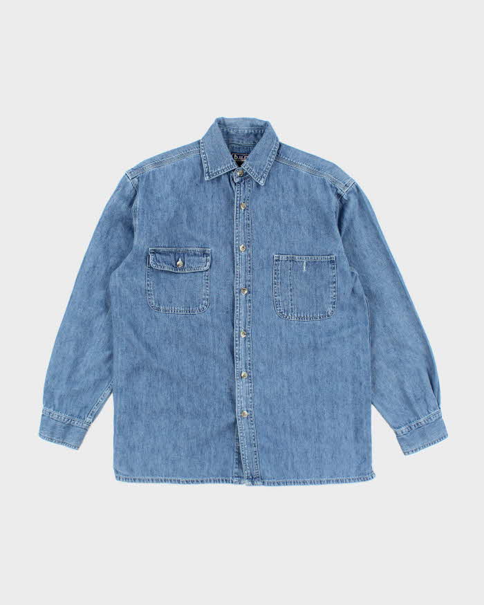 Vintage Y2K B.U.M. Equipment Light Wash Denim Shirt - S