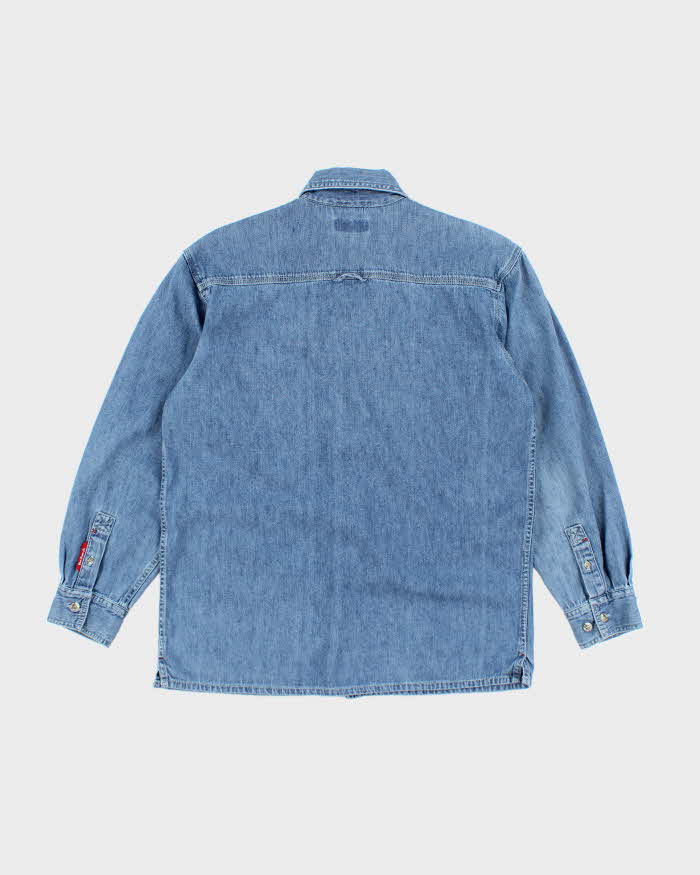 Vintage Y2K B.U.M. Equipment Light Wash Denim Shirt - S