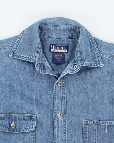 Vintage Y2K B.U.M. Equipment Light Wash Denim Shirt - S