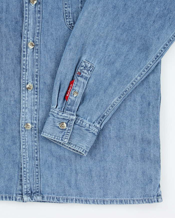Vintage Y2K B.U.M. Equipment Light Wash Denim Shirt - S