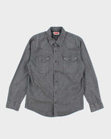 Vintage Wrangler Light Wash Grey Denim Shirt - M