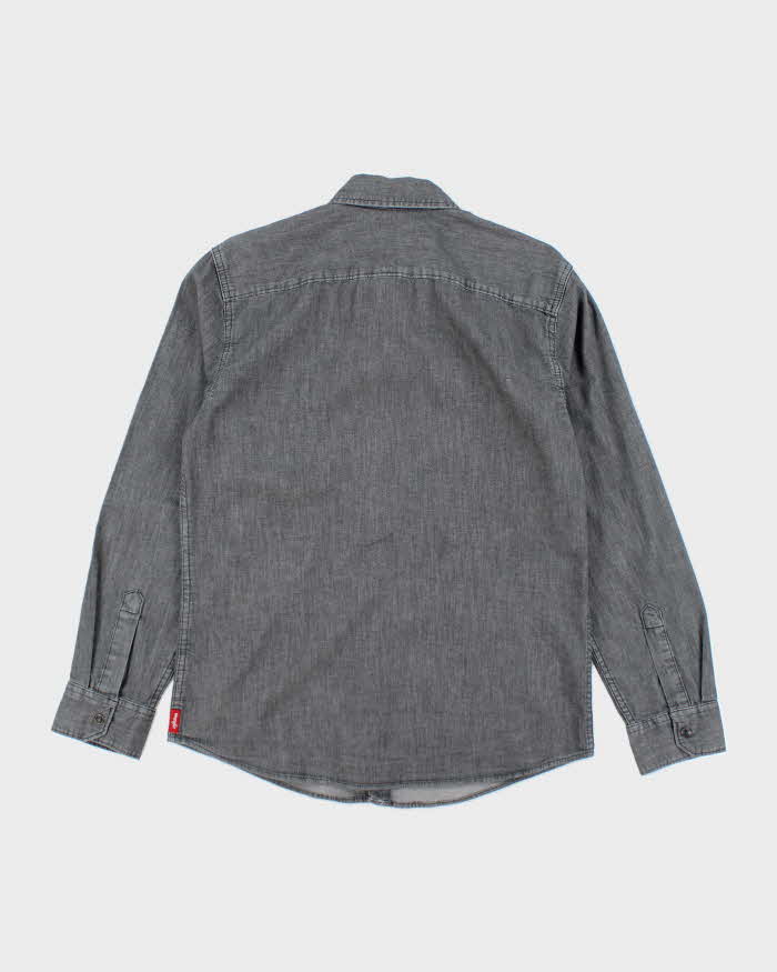 Vintage Wrangler Light Wash Grey Denim Shirt - M
