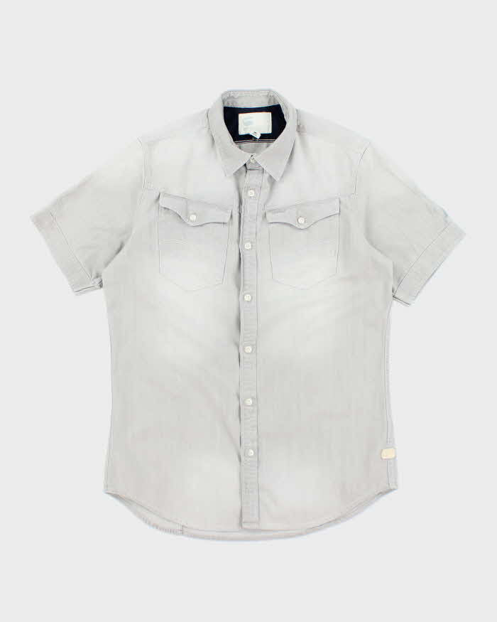 Vintage Y2K G-Star Raw Light Wash Short Sleeve Shirt - M