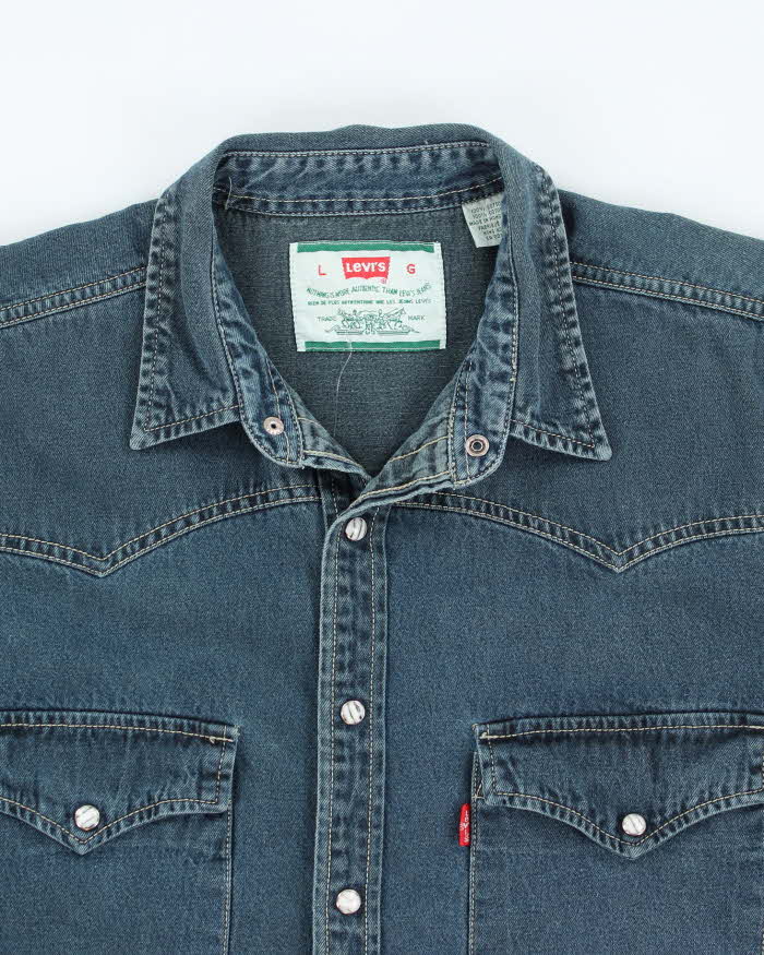 Vintage 90s Levi's Denim Western Shirt - L