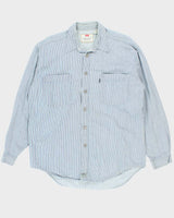 Vintage 90's Levi's Oversized Pin Striped Denim Shirt - L