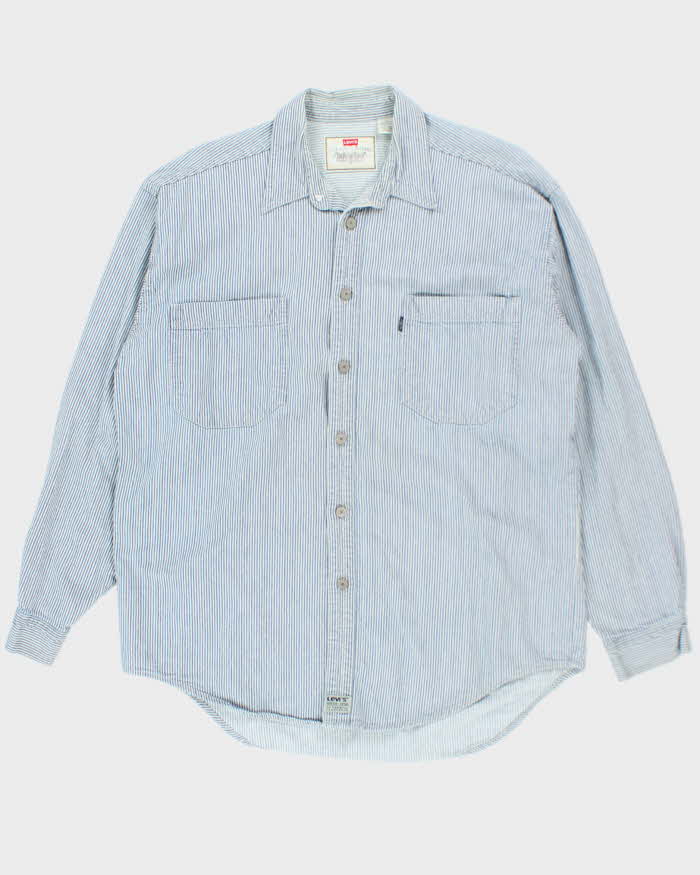 Vintage 90's Levi's Oversized Pin Striped Denim Shirt - L