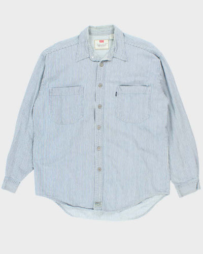 Vintage 90's Levi's Oversized Pin Striped Denim Shirt - L