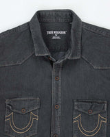 Vintage Y2K True Religion Dark Wash Button Up Denim Shirt - XXL