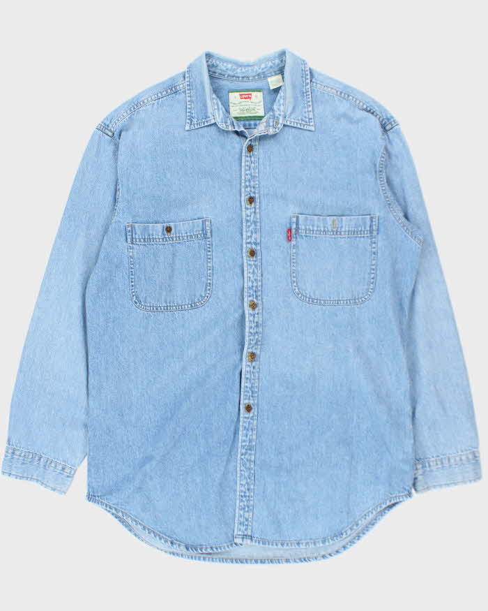 Vintage 90's Levi's Light Wash Heavyweight Denim Shirt - L