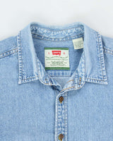 Vintage 90's Levi's Light Wash Heavyweight Denim Shirt - L