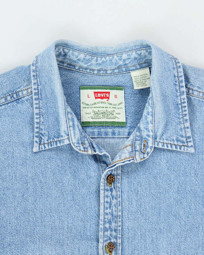 Vintage 90's Levi's Light Wash Heavyweight Denim Shirt - L