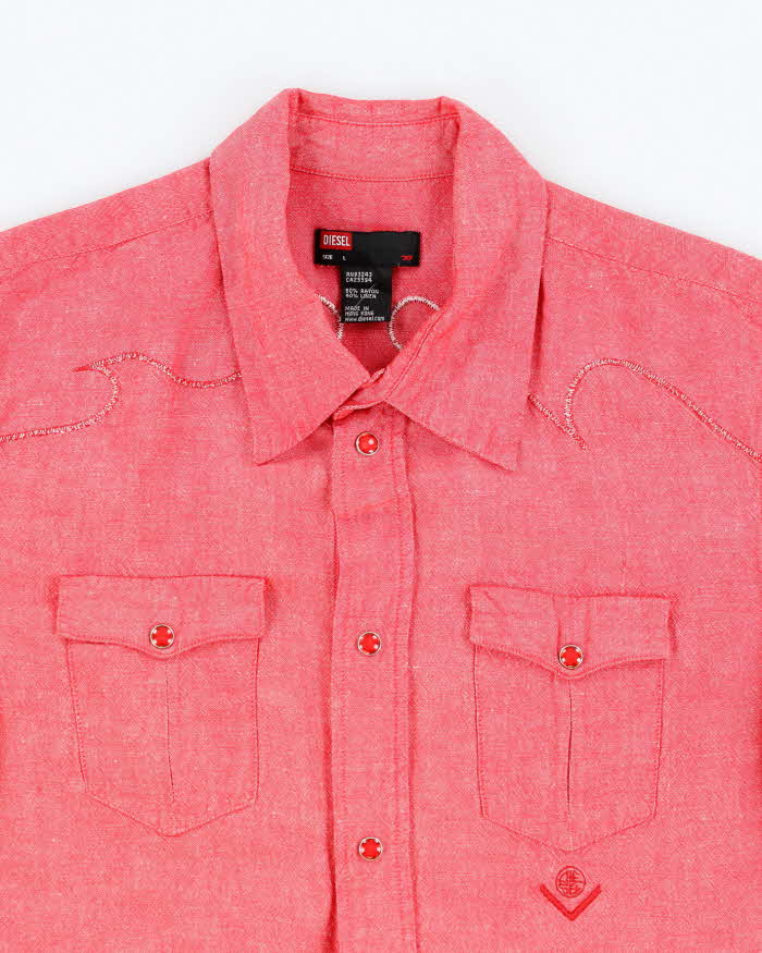 Vintage Y2k 00s Diesel Short Sleeve Shirt - L