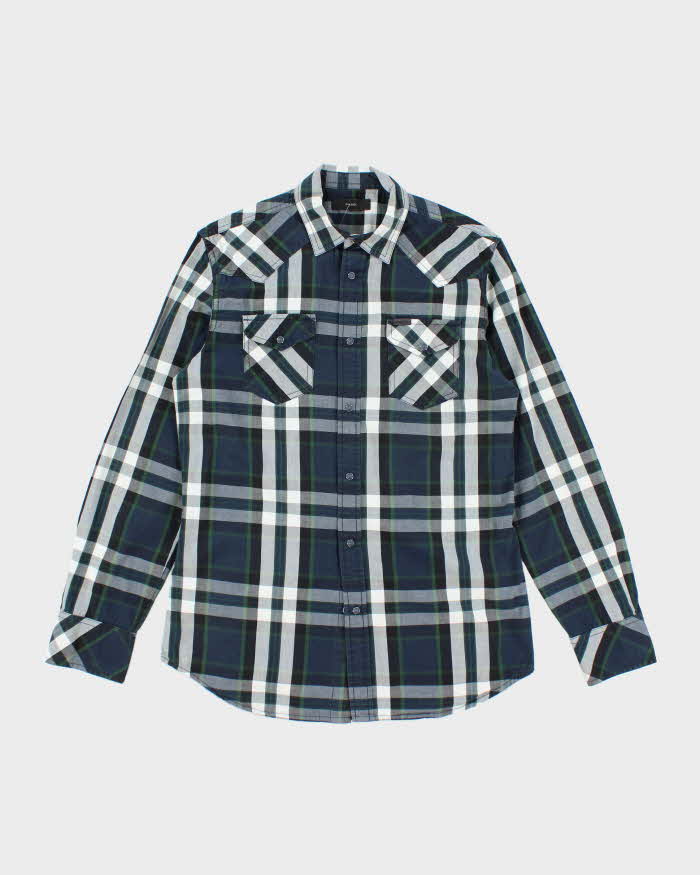 Vintage Y2k Diesel Checked Long Sleeve Shirt - M