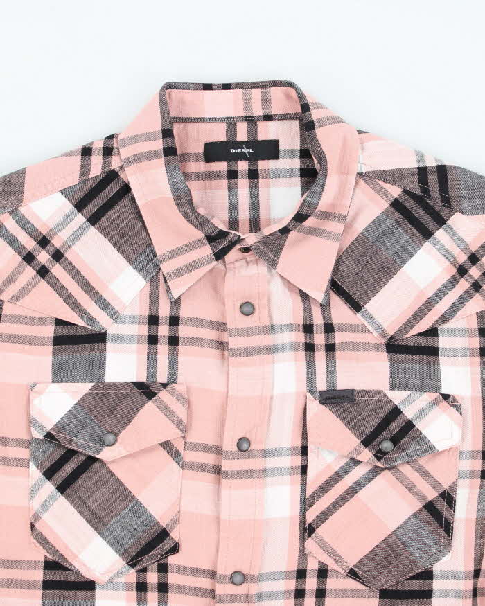 Vintage Y2k 00s Diesel Checked Long Sleeve Shirt - M