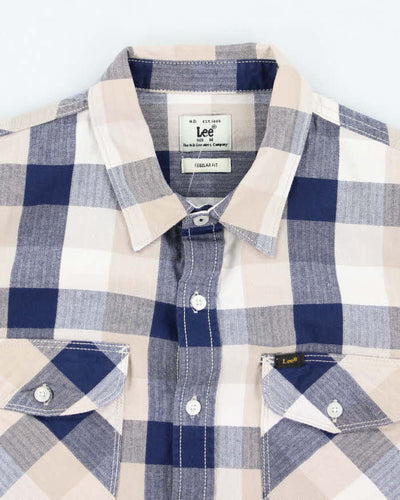 Vintage 2000's Lee Blue Plaid Flannel Shirt - M