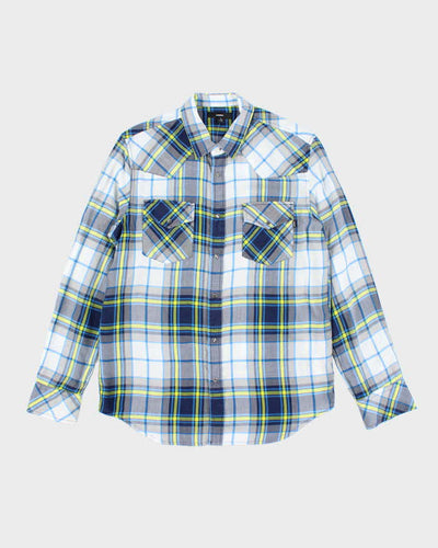 Y2k 00s Diesel Checked Long Sleeve Shirt - M
