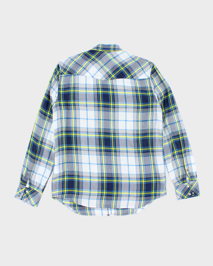 Y2k 00s Diesel Checked Long Sleeve Shirt - M