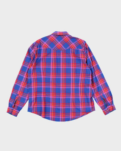 Y2k 00s Guess Checked Long Sleeve Shirt - XL