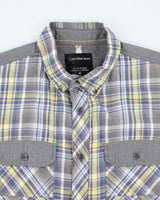 Y2k 00s Calvin Klein Checked Long Sleeve Shirt - M