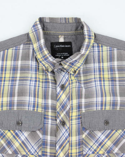 Y2k 00s Calvin Klein Checked Long Sleeve Shirt - M