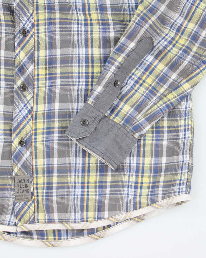 Y2k 00s Calvin Klein Checked Long Sleeve Shirt - M