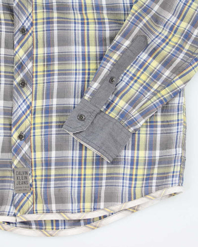 Y2k 00s Calvin Klein Checked Long Sleeve Shirt - M
