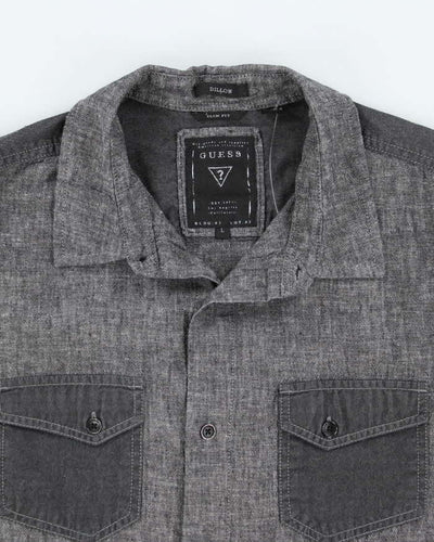 Vintage Y2k 00s Guess Grey Long Sleeve Shirt -  L