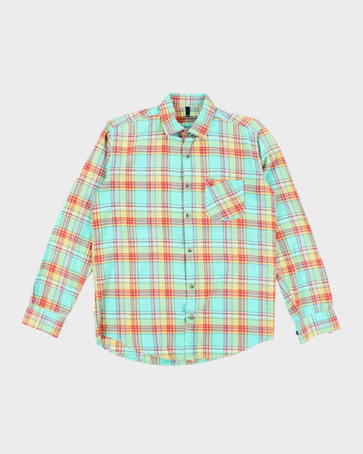 Vintage Benetton Checked Long Sleeve Shirt - L