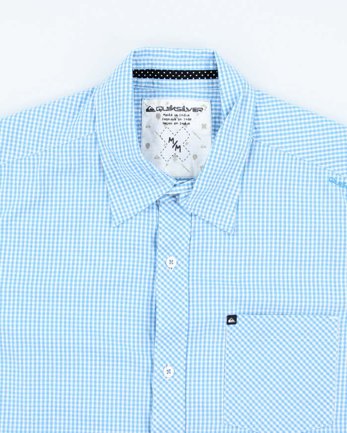 Vintage Y2k 00s Quick Silver Checked Short Sleeve Shirt - M