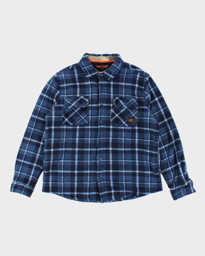 Vintage Y2k 00s Realtree Lined Checked Fleece Flannel Shirt - XL