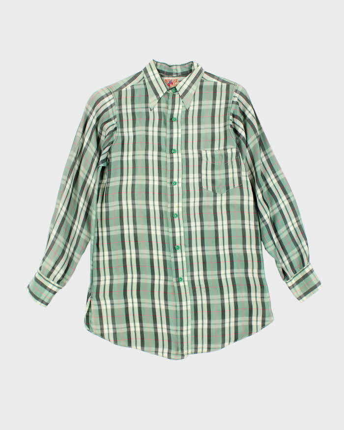 Vintage 1930's Miler Button Up Plaid Shirt - L
