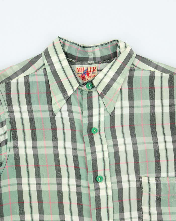 Vintage 1930's Miler Button Up Plaid Shirt - L