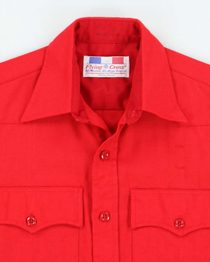 Vintage 70s Flying Cross Red Shirt - M