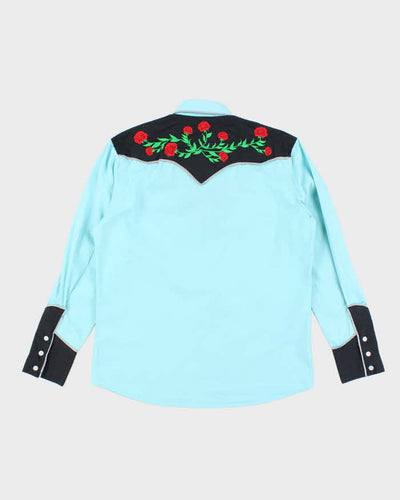 Vintage 90's Western Rose Embroidered Button Up Shirt - L